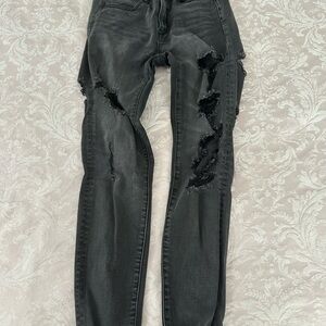 American Eagle Distressed Black Jeans for Women